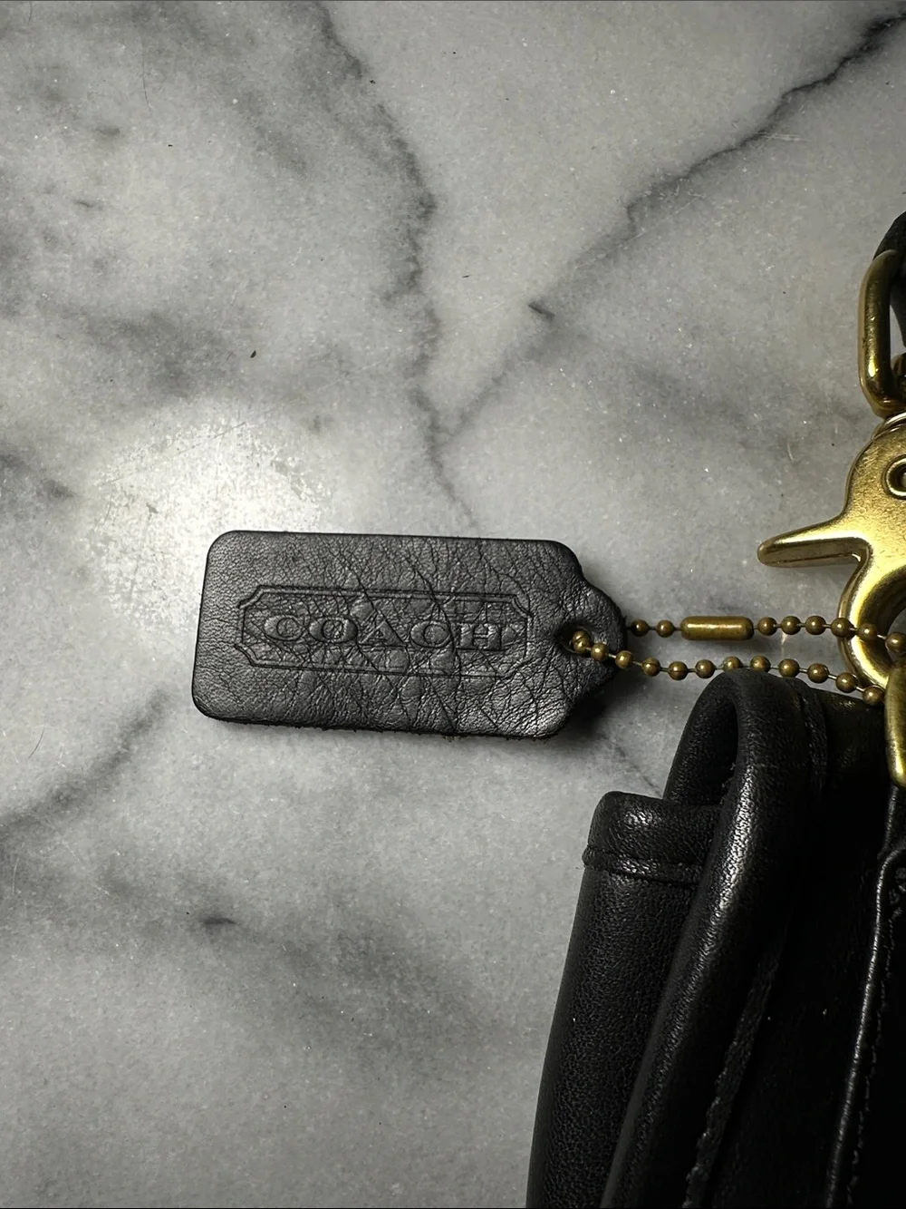 Vintage black leather Coach crossbody/belt bag